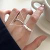 Nuevo Anillo de Perla Plateada Rota para Mujer Diseño Nicho Ins Moda Trendy Elegante Diseño de Anillo para Dedo Índice Anillo Versátil