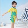 Traje de baño para niños, Traje de baño de una pieza con capucha de dibujos animados para niño, Traje de baño de manga corta para protección solar en la playa para niños grandes, medianos y pequeños, Traje de baño para bebé niño