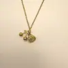 Collar Moda Casual Accesorios Cadena Molida de Acero Inoxidable Collar con Elemento de Cereza Oro Colgante Femenino Accesorios DIY Hombre