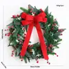 Corona de Navidad de 50 cm Decoraciones Navideñas Enredadera de Navidad de 2.7 m Decoración de Puerta Colgante de Puerta Colgante de Pared Círculo de Navidad de 60 cm