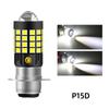 Farol de LED para Motocicleta de Alta Luminosidade H4 P15D Ba20D Amarelo e Branco Dupla Cor Holofote Modificado com Luz Forte