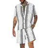 Conjunto de Camisa Hawaiana de Manga Corta y Shorts para Hombre Más Vendido Transfronterizo Moda Estampado 3D Patrón Colorido Ropa Casual