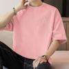 Camiseta masculina de algodão pesado 260g, manga curta, 2024, nova, verão, meia manga, solta, preta, roupas, camiseta de algodão
