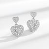 Brincos de Coração com Diamantes Inteiros Europeus e Americanos Transmissão ao Vivo Transfronteiriça Mais Vendidos Brincos de Diamantes Inteiros de Alta Qualidade Brincos para Mulheres Brincos de Franja para Mulheres