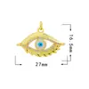 Accesorios para Colgantes de Joyería DIY Serie Ojo Goteo de Aceite Micro-pavimentados con Circonita Electrochapado en Oro Real de 18K