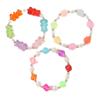 Pulsera nueva para niños transfronteriza, color caramelo, resina, oso transparente, dados, accesorios de flor pequeña, hecha a mano con cuentas para mujer