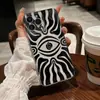 Capa de Celular Abstrata Retrô Olho Negro para iPhone 14/15/16 Pro Max, Capa Transparente Personalizada, Em Estoque para Atacado