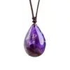 Pingente de Cristal Branco Natural, Colar de Cristal Polido em Forma de Gota d'Água, Pedra de Energia, Colar de Pedra Bruta Polida, Joia Decorativa