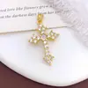 Colgante Transfronterizo Europeo y Americano Cruz de Cobre Microincrustado Circonita Diseño de Personalidad de Nicho Moda Versátil Accesorio que No se Desvanece