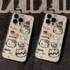 Funda para Teléfono Móvil Hello Kitty de Postre Adecuada para Apple 17Promax Transparente 15Pro Transparente 13 Todo Incluido 17 Simple 78