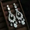 Pendientes Colgantes de Zirconia con Textura Espiral Aguja de Plata, Moda Retro, Temperamento Exquisito, Lujo Ligero, Pendientes de Gama Alta para Mujer