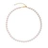 Banhado a Latão com Ouro Real 18K, Moda Francesa e Elegante, Colar Simples de Corrente Clavicular com Pérola de Vidro para Mulheres no Outono e Inverno