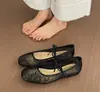 Primer Encuentro con los Zapatos Planos de Estilo Francés Suaves para Noche de la Temporada para Mujer, Zapatos de Ballet Mary con Malla de Encaje y Moño, Primavera 2026