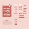 Pacote de Adesivos Poesia do Açúcar Série Coração Fragmentado Material de Fundo para Decoração de Diário em Inglês 50 Folhas Incluídas 6 Designs