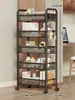 Estantería de almacenamiento para carrito de dormitorio, estantería pequeña debajo del escritorio del dormitorio, móvil con ruedas, armario de almacenamiento multicapa para aperitivos