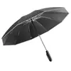 Guarda-chuva totalmente automático, espessado e ampliado, para uso em dias ensolarados e chuvosos, guarda-sol dobrável com proteção solar, guarda-chuva grande para atacado