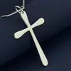 Joyería de Comercio Exterior Chapado en Cobre Plata 925 46cm de Largo Colgante de Cruz Cadena de Serpiente Collar Temu Xiyin Tk Venta Caliente