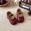 Zapatos de Cuero para Niñas 2026 Primavera y Otoño Nuevos Estilo Coreano Mocasines de Suela Suave para Niñas Zapatos de Princesa de Boca Baja para Combinar con Faldas