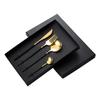 Amazon Cuchillo de Carne de Acero Inoxidable Transfronterizo Tenedor de Postre Cuchara Juego de Cuatro Piezas Cuchillo, Tenedor Cuchara Vajilla para Comida Occidental Regalo