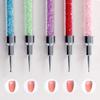 Caneta de unha de cabeça dupla de haste de diamante 8 mm caneta de silicone caneta de ponto caneta de indentação ferramenta de argila ferramenta de modelagem