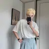 Nueva Camiseta de Manga Corta para Hombre, Verano Estilo Coreano Moderna Sencilla de Media Manga, Estilo Hong Kong Holgada Casual Moderna Marca Camiseta