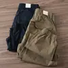 Overol para Hombre Primavera y Otoño Pantalón de Tela de Algodón Overol Exterior Cintura Elástica Microelástico Corte Ajustado Acortado Pantalones Casuales