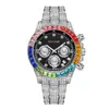 Amazon Explosiones Color Diamante Reloj Full Diamante Pedrería Unisex Calendario Tres Ojos Reloj Multifuncional Esfera de Taladro PP