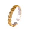Pulsera de Plata para Hombre Plata 999.9 Plata Esterlina Oro Flor de Durazno Pulsera Sólida Abierta Moda Lujo Ligero Todo Combinable