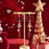 Pendientes de Navidad "Jingle Bells", Lindos Pendientes de Campana Roja, Pinzas para Cartílago de la Oreja, Pendientes y Pinzas para Orejas Atmosféricos