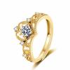 Anillo de corona de diamantes para mujer transfronterizo, diseño de nicho de moda Joker, sentido de diseño, anillo de apertura ajustable, venta al por mayor