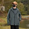 Traje de dos piezas tres en uno para hombre con estampado, forro polar para exteriores, invierno, esquí, ropa de trabajo para mujer, logo personalizado