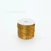 Corda de cordão elástico de seda redonda dourada e prateada 2mm para joias DIY acessórios de corda elástica brinquedo