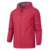 Ropa Rústica de Primavera Otoño Invierno Chaqueta con Capucha de Color Sólido para Hombre Cortavientos Impermeable Chaqueta de Montañismo para Exteriores Cortavientos Delgado Casual de Moda