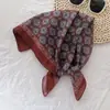 Pañuelo Pequeño Vintage Francés de Algodón y Lino para Mujer, Pañuelo Cuadrado Pequeño para Dedos del Pie, Cinturón Multifuncional para el Cabello, Pañuelo de Seda Decorativo para Fotos en la Playa