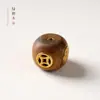 Contas Quadradas de Moeda de Cobre Estilo Chinês, Acessórios de Jacarandá, Design Oco de Latão, Contas Soltas de Madeira, Acessórios para Pulseiras, Contas para Pulseiras DIY