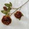 Peonía artificial de tres cabezas de estilo europeo, flor de seda extranjera, decoración para bodas, hogar, flores falsas, diseño de arco de boda, peonía artificial.