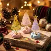 Vidro Esmaltado Zibo 8,5cm Árvore de Natal Colorida Escovada Ornamento Giratório Artesanato de Vidro Criativo Decoração de Carro
