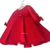 Vestido rosa de princesa manga larga para niña satén concurso de piano lazo enagua vestido para bebé de un año
