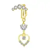 Comercio Electrónico Transfronterizo Europeo y Americano Venta al por Mayor Popular Joyería para Piercing sin Diamantes Incrustaciones de Circonita en Forma de Corazón Luna Anillo para Ombligo Pinza para Ombligo