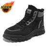 Botas de trabajo de caña alta con suela gruesa para aumentar la altura, nuevas de invierno para hombre, botas tipo Martin forradas de polar, zapatos de moda de camuflaje de caña media para hombre