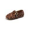 Zapatos Pequeños de Cuero Estilo Francés Ins 2026 Nueva Versión Coreana Zapatos de Princesa con Estampado de Leopardo para Niñas Mocasines de Suela Suave