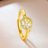 Anel Planeta Estilo Doce Cool Coreano Nicho High-End Fashionável Anel Coração Resistente à Cor Versátil para o Dia a Dia para Mulheres