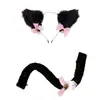 Orejas de gato Campana Accesorios para el cabello Cos diadema de pelo de gato collar traje de cola de gato Accesorios para diadema de fiesta de Halloween