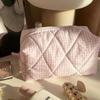 Bolsa de Cosméticos Acolchada de Cuadros Pequeños Gran Capacidad Bolsa de Almacenamiento para Viaje Cosméticos Artículos de Tocador Productos para el Cuidado de la Piel Portátil