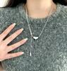 Colar Coração de Pérola Falsa Minimalista para Mulheres, Moderno e Estiloso, Versátil, Novo Design Criativo, Corrente Exquisita para Clavícula, Corrente de Pescoço Estilo Ins