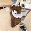 Caja de Pañuelos para Coche de Oso Lindo Muñeco de Dibujos Animados Caja de Pañuelos para Colgar en el Coche Decoración Creativa para Coche Bolsa para Colgar Pañuelos