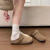 Sandalias Birkenstock de Moda Simples con Suela Gruesa para Mujer 2026 Nuevo Estilo Otoño Suela Suave Hebilla de Cuero Cómodas Versátiles Zapatillas de Punta Cerrada