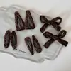 Presilha de Cabelo de Veludo com Estampa de Leopardo Estilosa Vintage Versátil Clipe Lateral de Moda para Franja Acessório de Cabelo