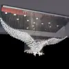 Araña de Cristal para Vestíbulo de Villa Dúplex, Proyecto de Hotel, Araña Minimalista Moderna para Sala de Estar, Araña de Cristal de Lujo Ligero Águila