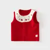Chaleco de Terciopelo Suave para Bebé Chaleco Bordado de Primavera y Otoño Chaqueta sin Mangas para Niños Top Cálido para Recién Nacidos que Protege el Vientre